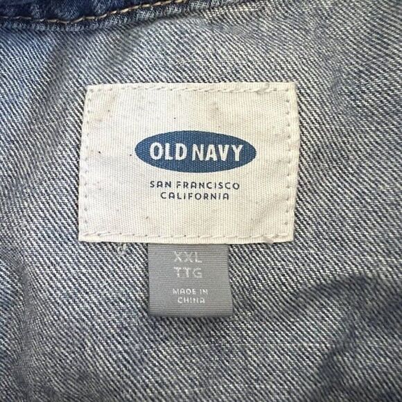 Old Navy Plus Size XXL Jean Jacket Blue Denim Relaxed Boyfriend Fit Coat - Picture 5 of 8